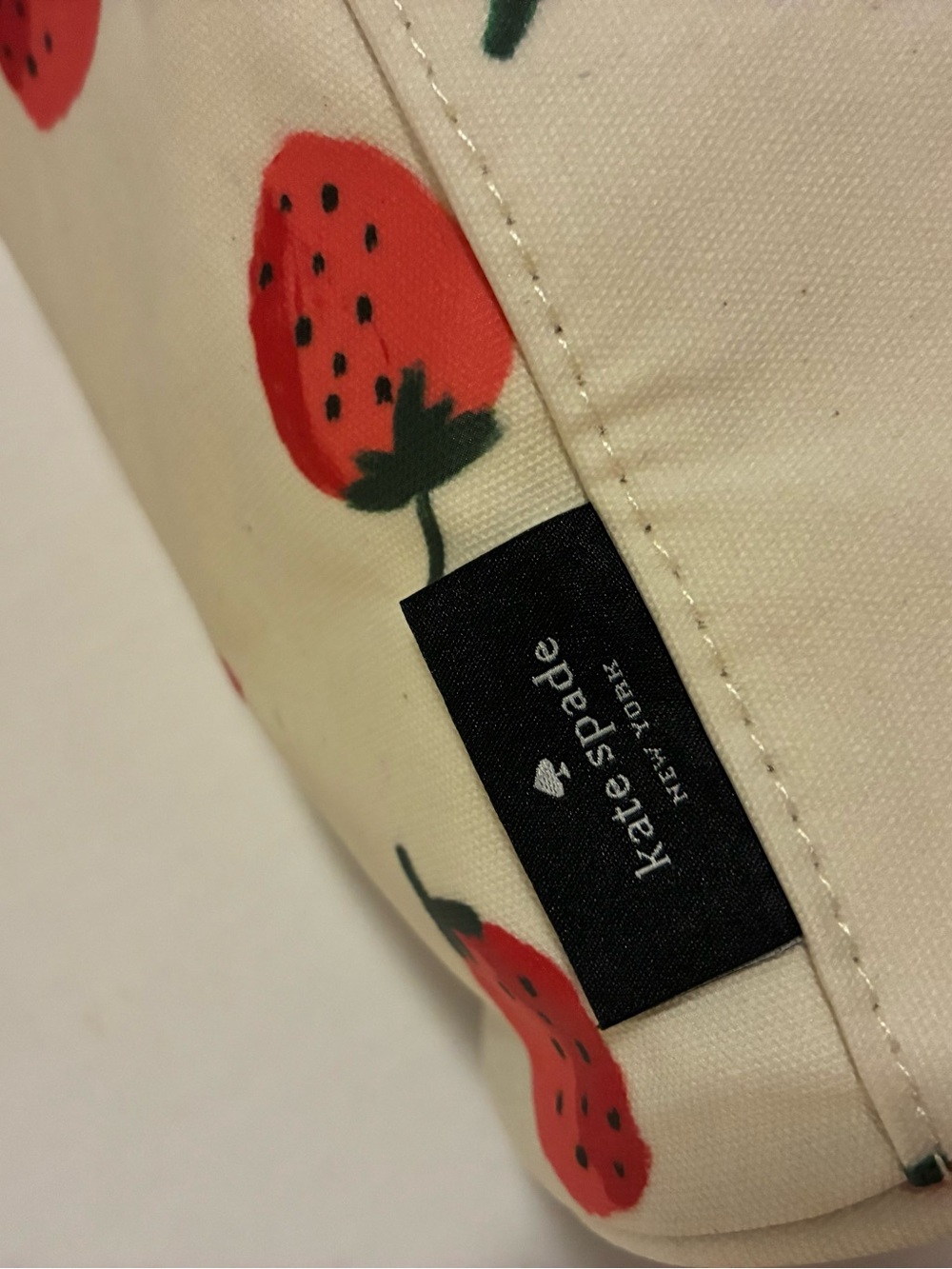 kate spade Cream Cosmetic Pouch with Strawberry Print